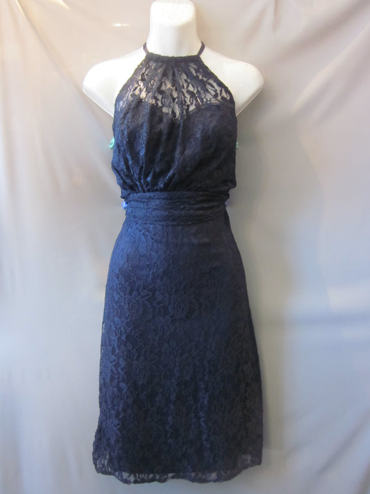 Short High Neck Lace Dress Size 10 Style B100 - MISS LESTER'S 