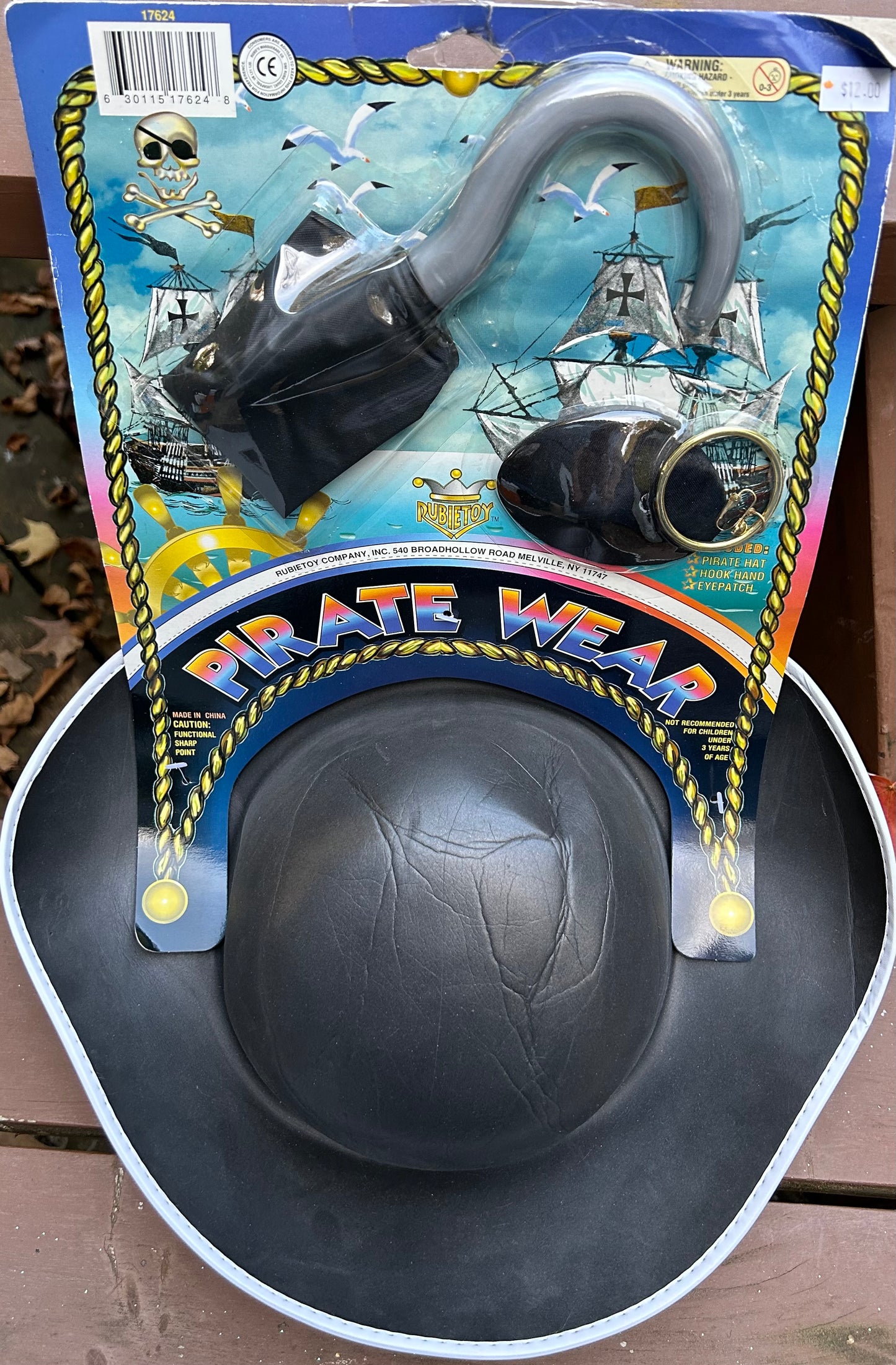 Adult Pirate Kit Hat Hook Eye Patch 17624 - MISS LESTER'S