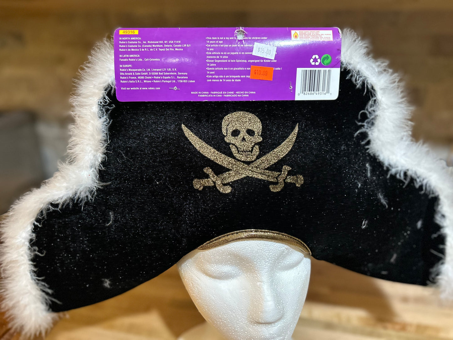 Adult Velour Pirate Hat with Marabou 49316 - MISS LESTER'S