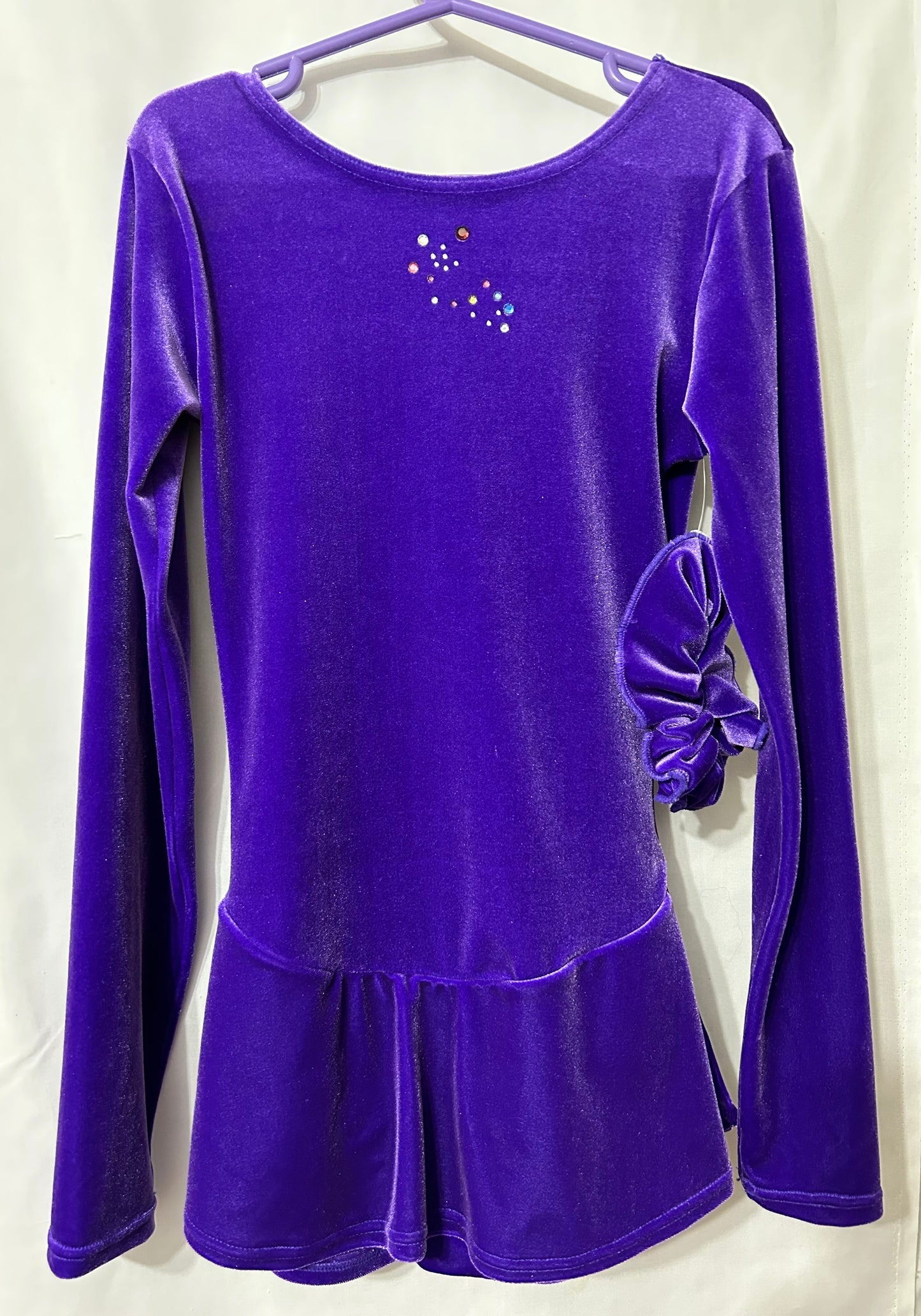 Mondor 29097 Youth 12-14 Purple Velvet Skate Dress - MISS LESTER'S