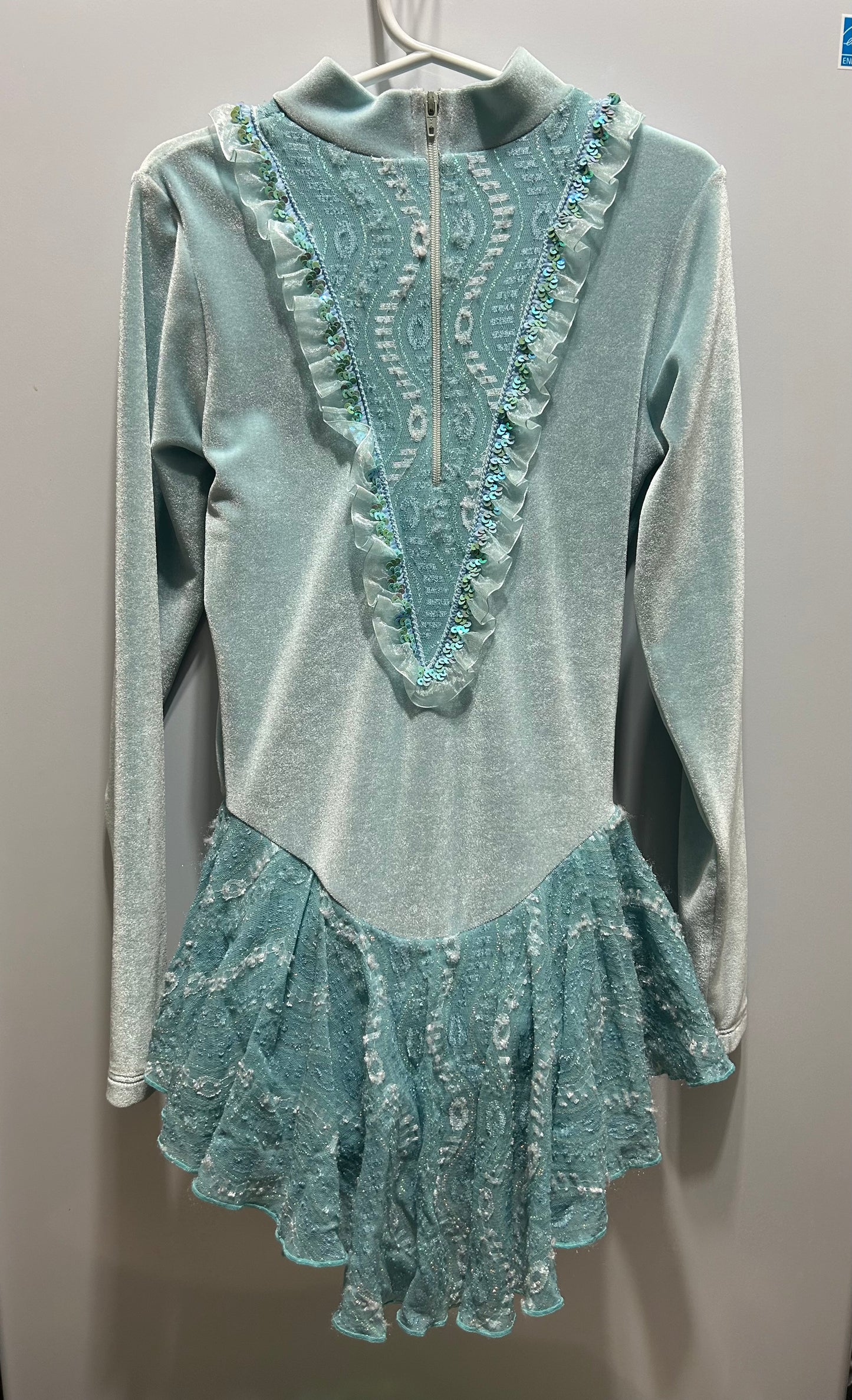 Jerry's 136 Youth 10-12 Aqua Fountain Velvet Skate Dress - MISS LESTER'S