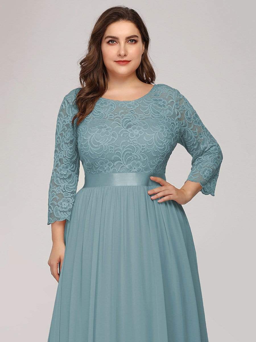 Plus Size Long Dress with Half Sleeve Size 24 Style 12074 - MISS LESTER'S