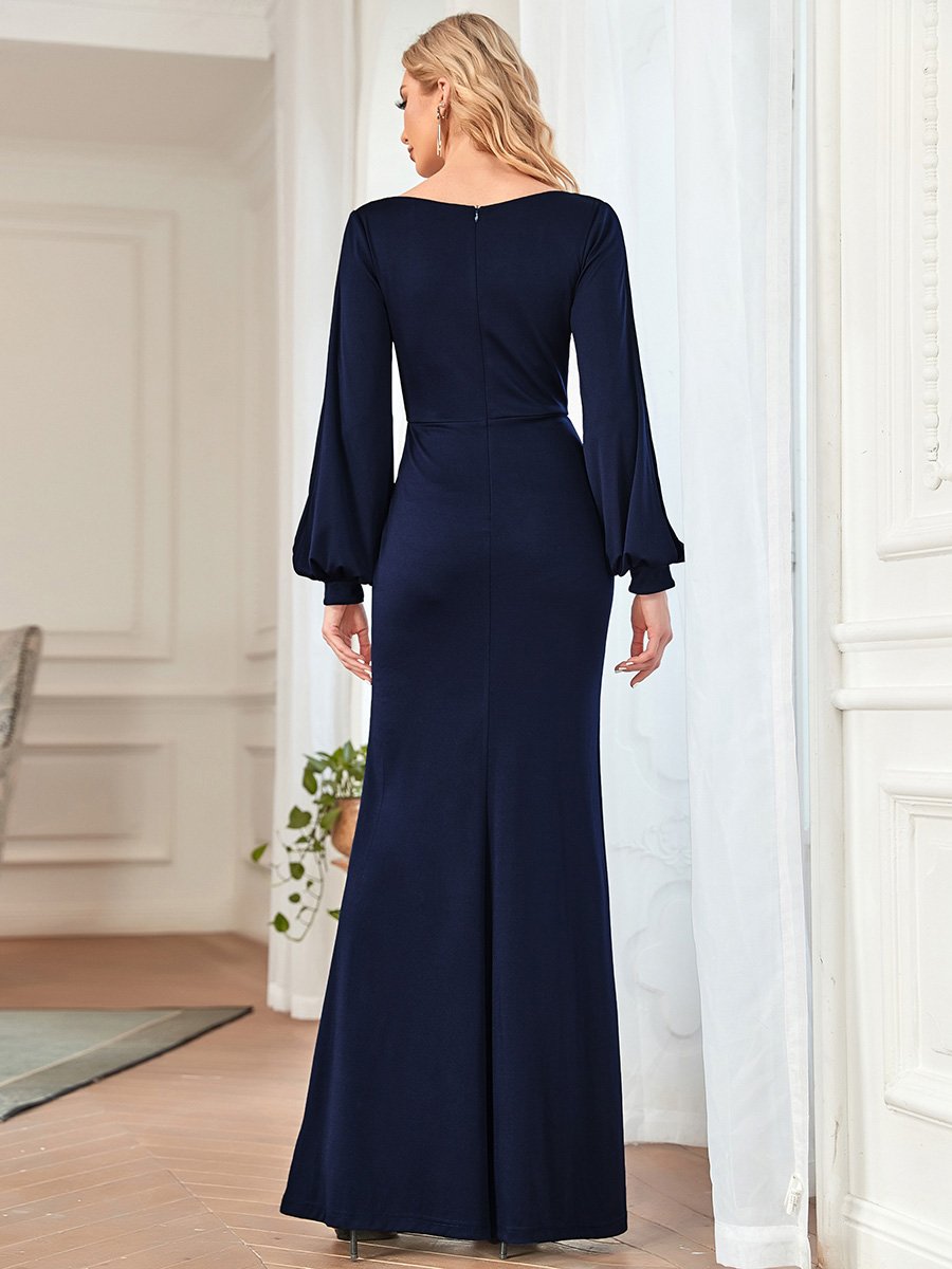 Long Drape Neck Dress Style 31701 - MISS LESTER'S