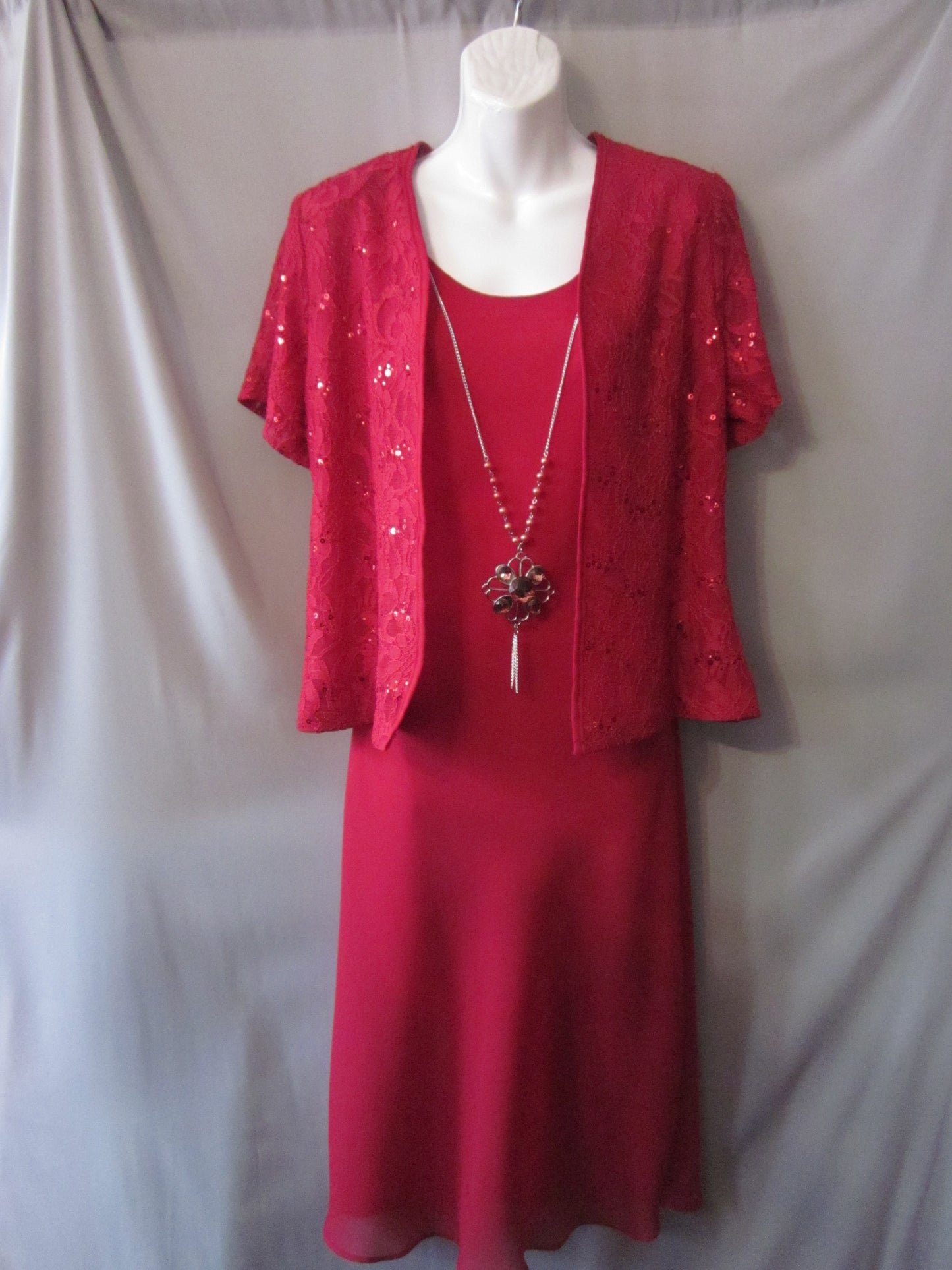 Short Dress With Jacket Size Large Style 3553 - MISS LESTER'S