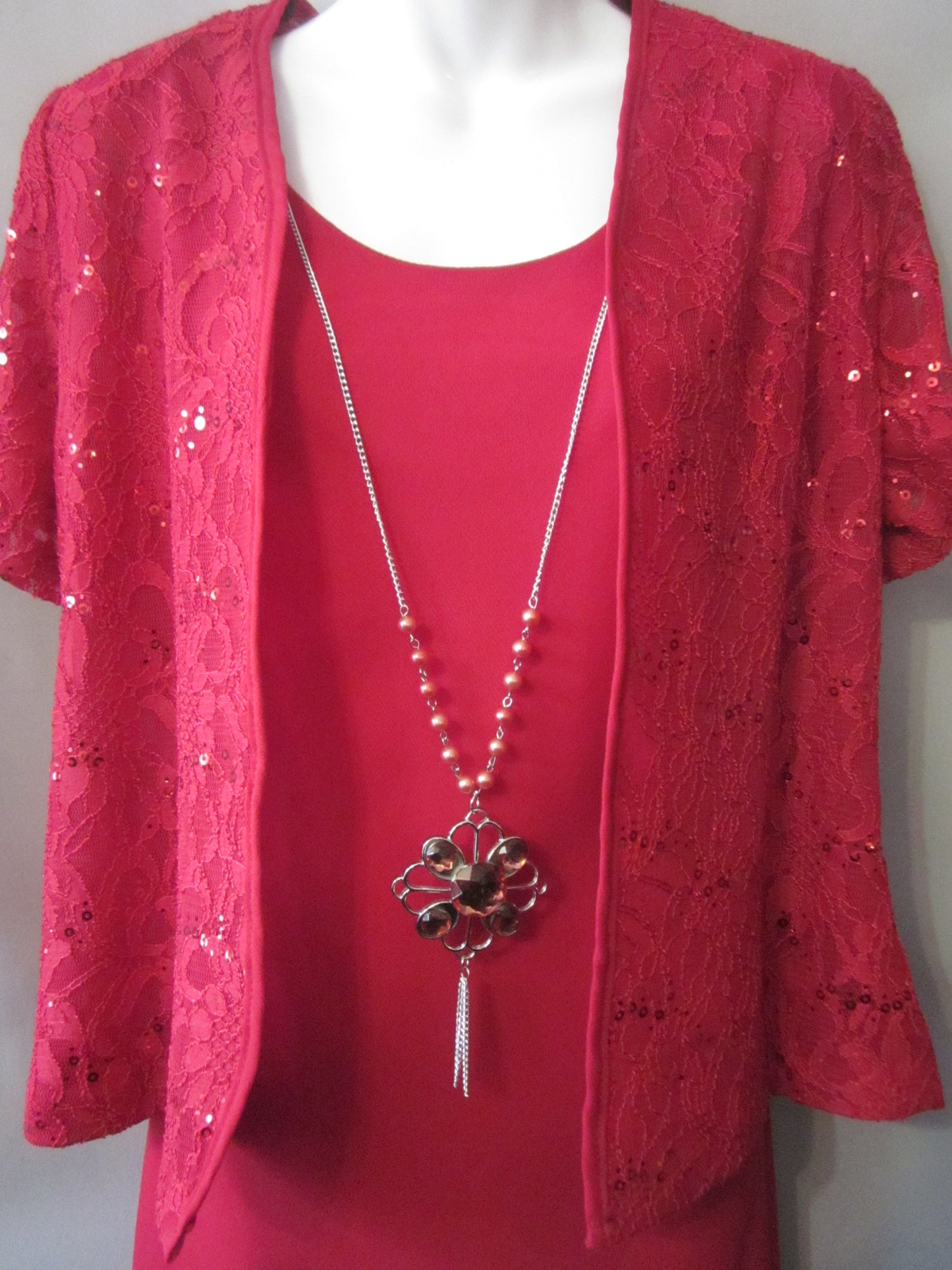 Short Dress With Jacket Size Large Style 3553 - MISS LESTER'S