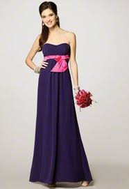 Strapless Chiffon and Satin Long Gown Size 12 Style 7285L - MISS LESTER'S