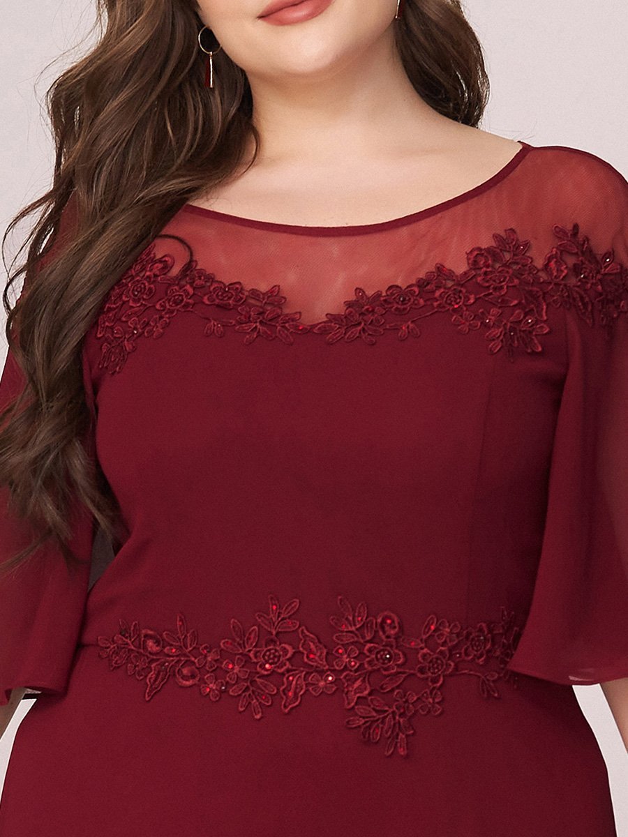 Long Flutter Sleeve Dress Size 24 Style 73004 - MISS LESTER'S
