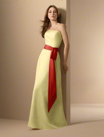 Strapless Satin A Line Long Gown Size 12 Style C6540 - MISS LESTER'S