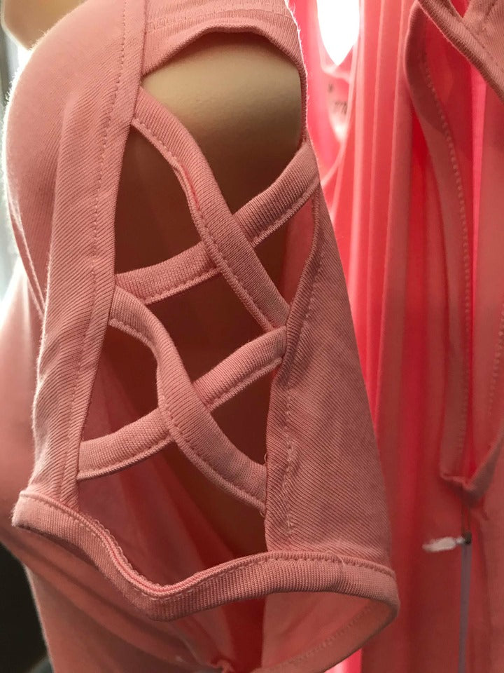 Short Sleeve Top with Braid Shoulder Detail Style BM-104 - MISS LESTER'S