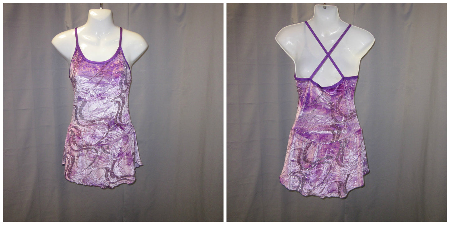 Quad Club QC0921 Adult Small Purple Tie Dye Skate Dress