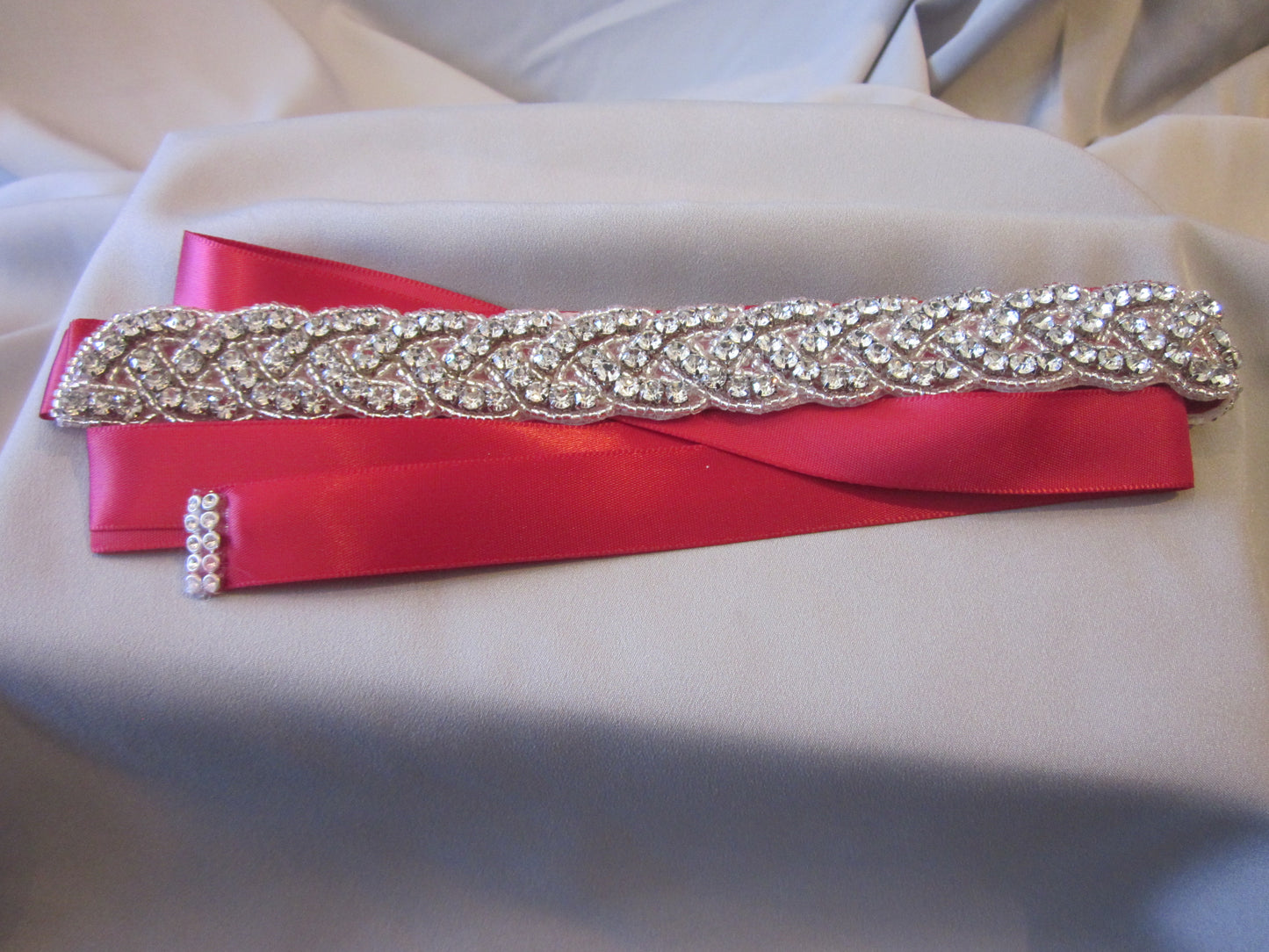 Rhinestone Belt With Red Sash Style S213 - MISS LESTER'S