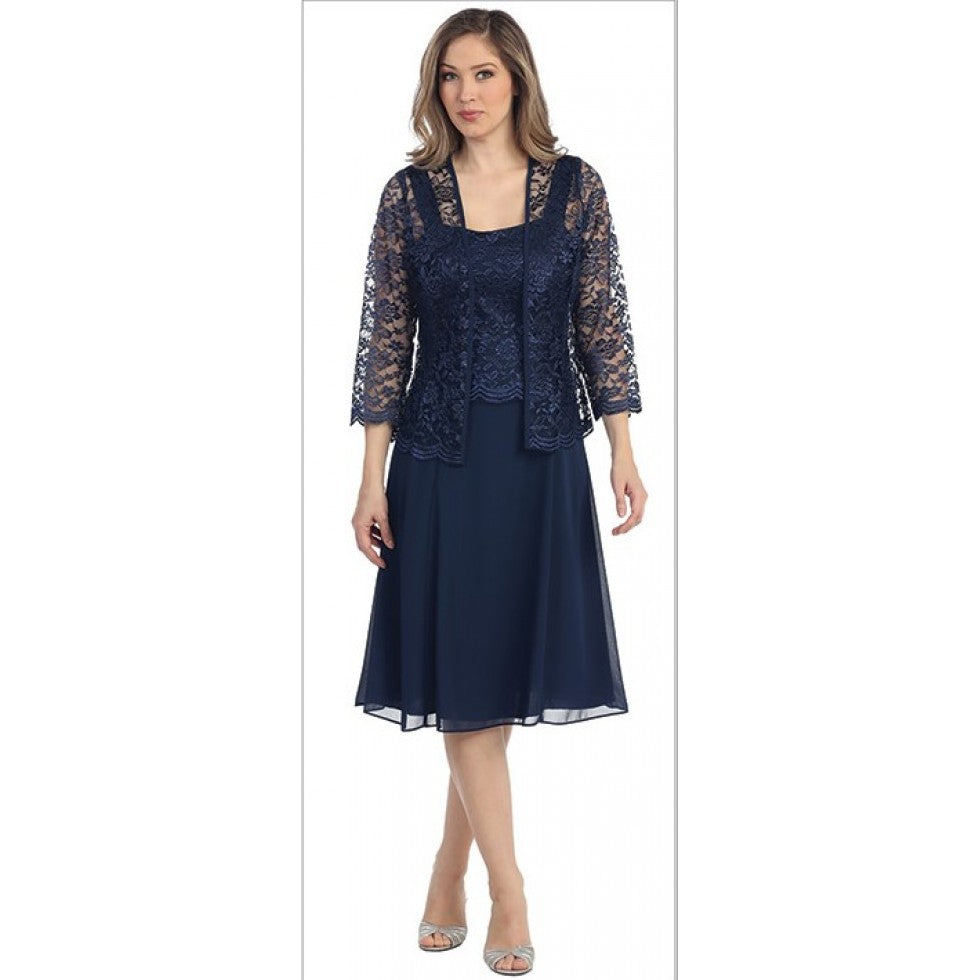 Jolene Short Dress with Jacket Size Medium Style SL8485 - MISS LESTER'S