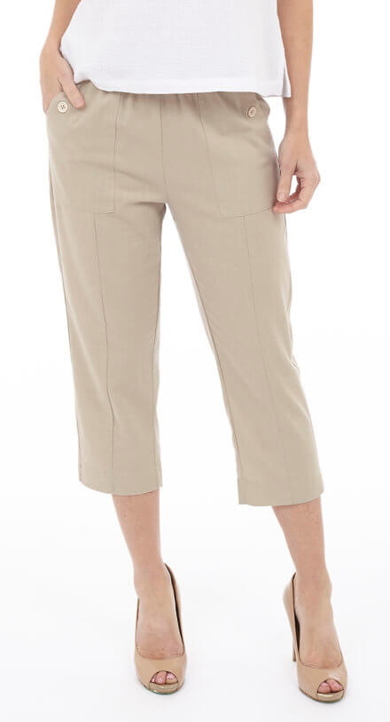 Straight Leg Capri with Elastic Waist Style VL-CAP - MISS LESTER'S