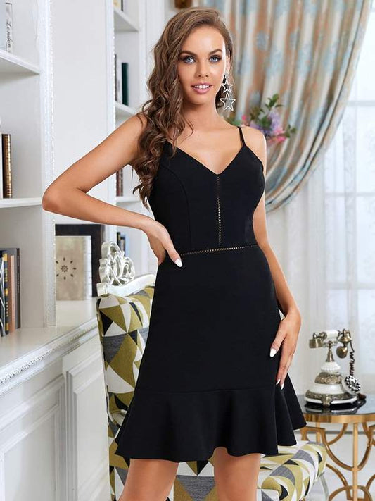 Short Spaghetti Strap Dress Size Large  Style 09190 - MISS LESTER'S 