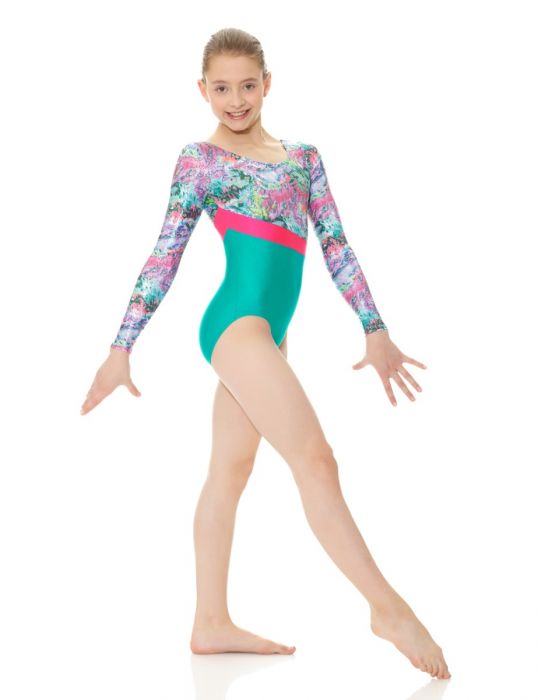 Mondor 17859 Youth 8-10 Graffiti LS  Gym Leotard - MISS LESTER'S 