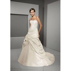 Strapless Ivory Taffeta Bridal Gown Size 6 4505 - MISS LESTER'S 