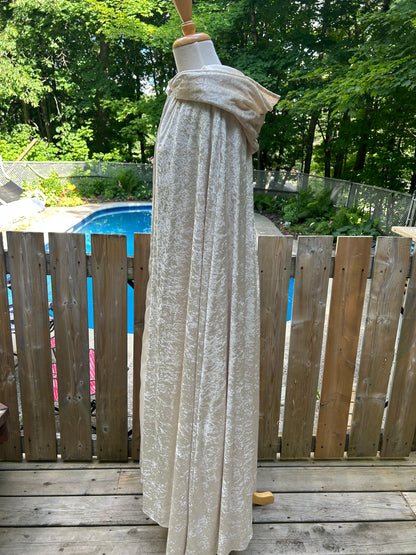 Long Ivory Crushed Velvet Medieval Cape - MISS LESTER'S 