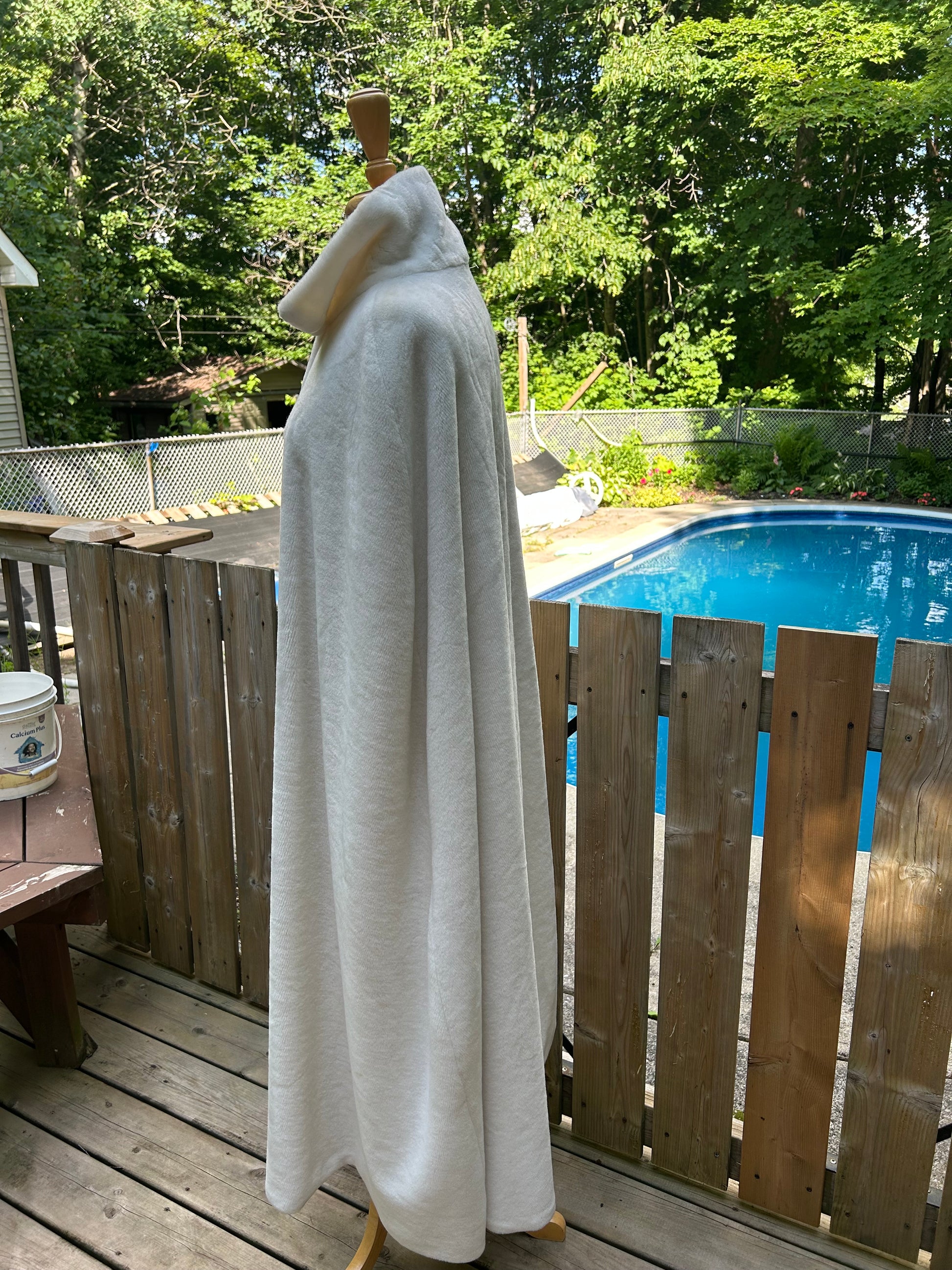 Off White Fur Long Bridal Cape - MISS LESTER'S 
