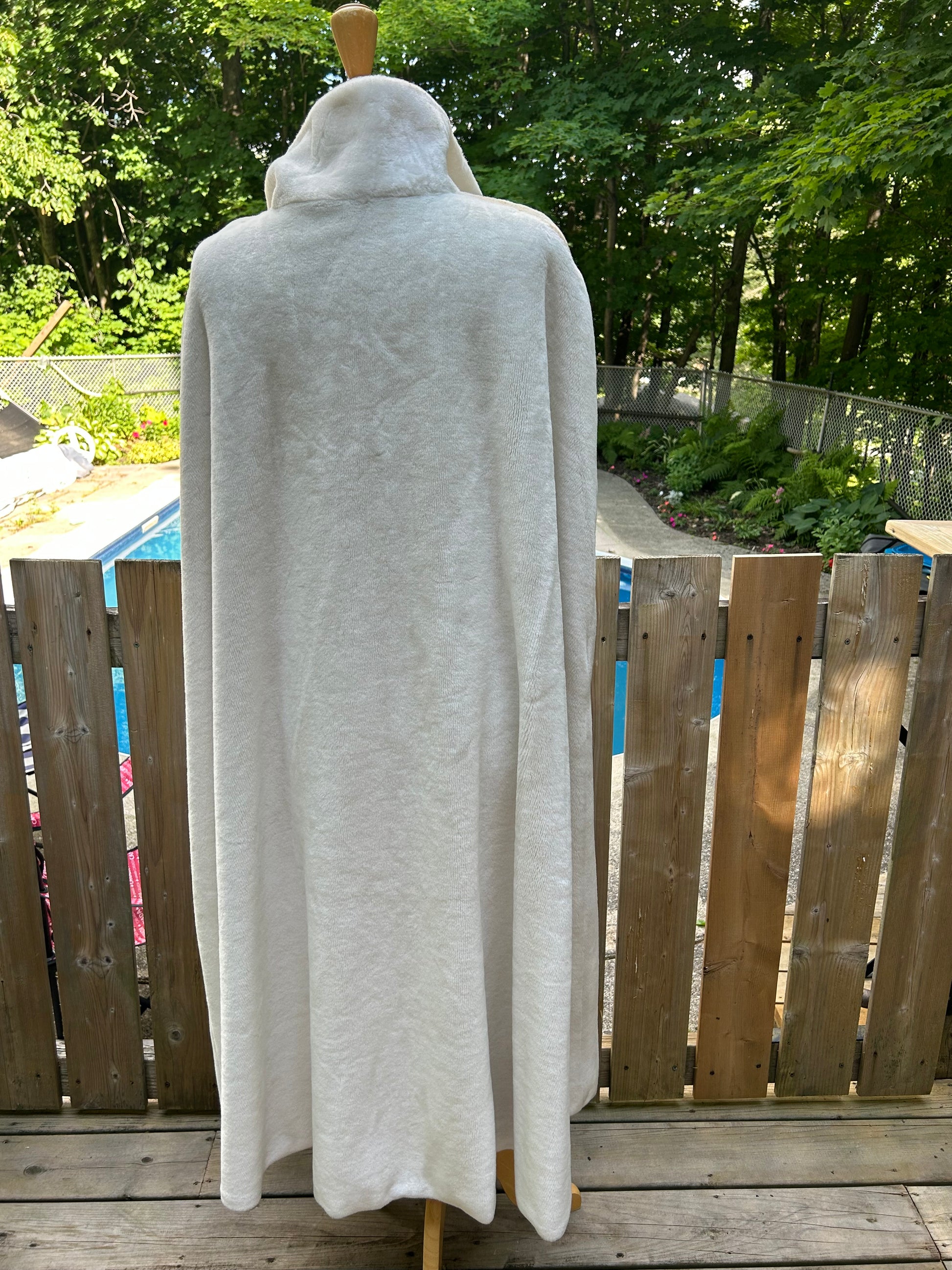 Off White Fur Long Bridal Cape - MISS LESTER'S 
