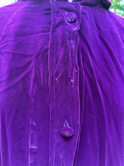 Long Purple Velvet Vintage Cape - MISS LESTER'S 