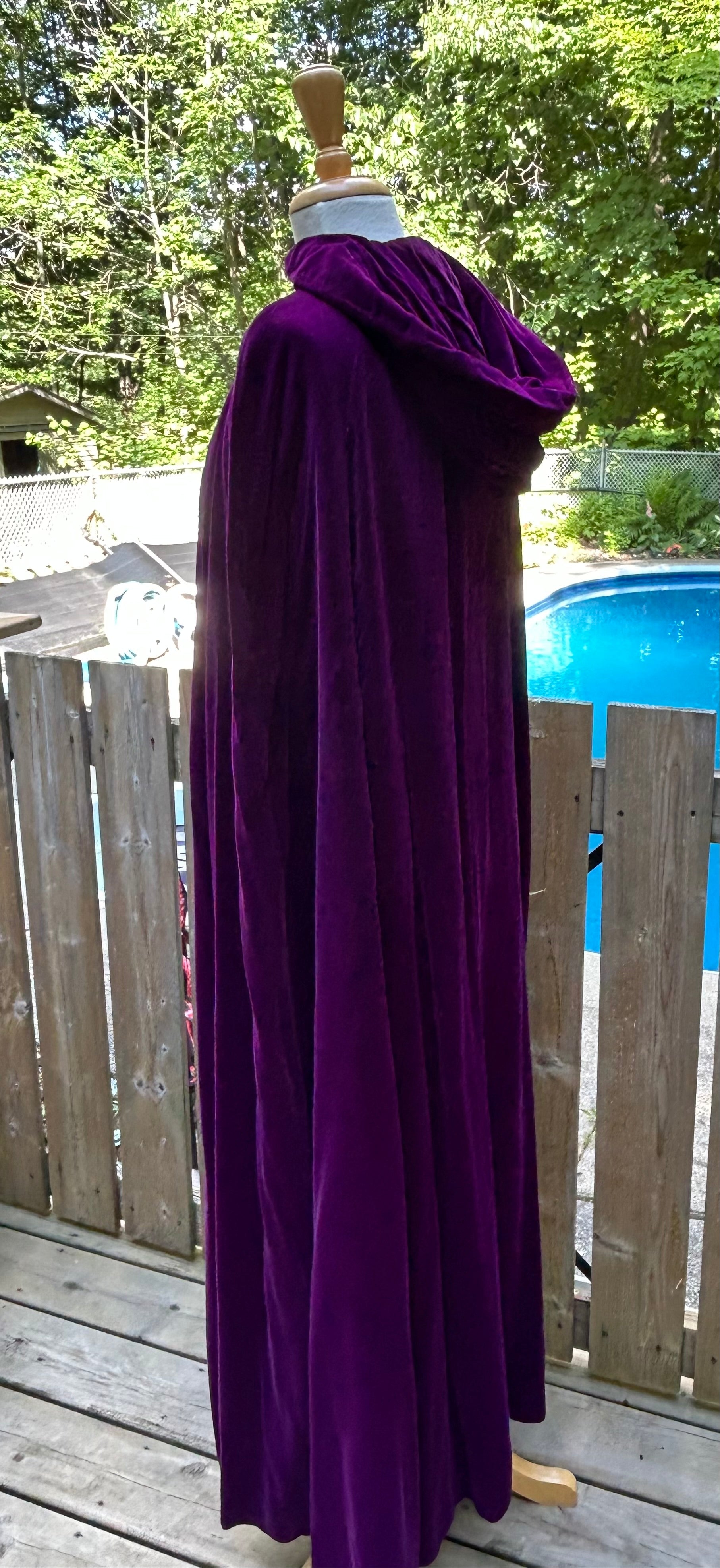 Long Purple Velvet Vintage Cape - MISS LESTER'S 