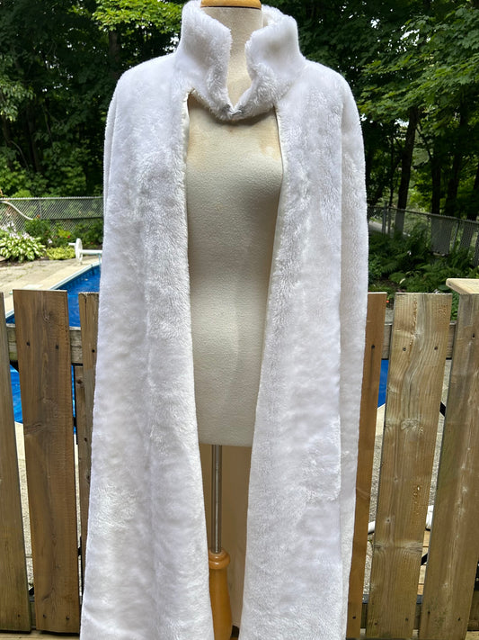 White Long Fur Bridal Cape - MISS LESTER'S 