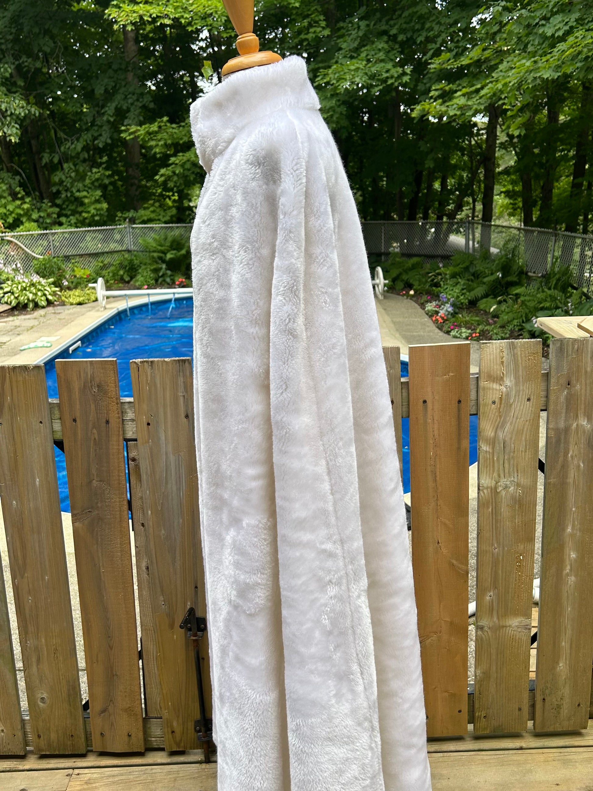 White Long Fur Bridal Cape - MISS LESTER'S 