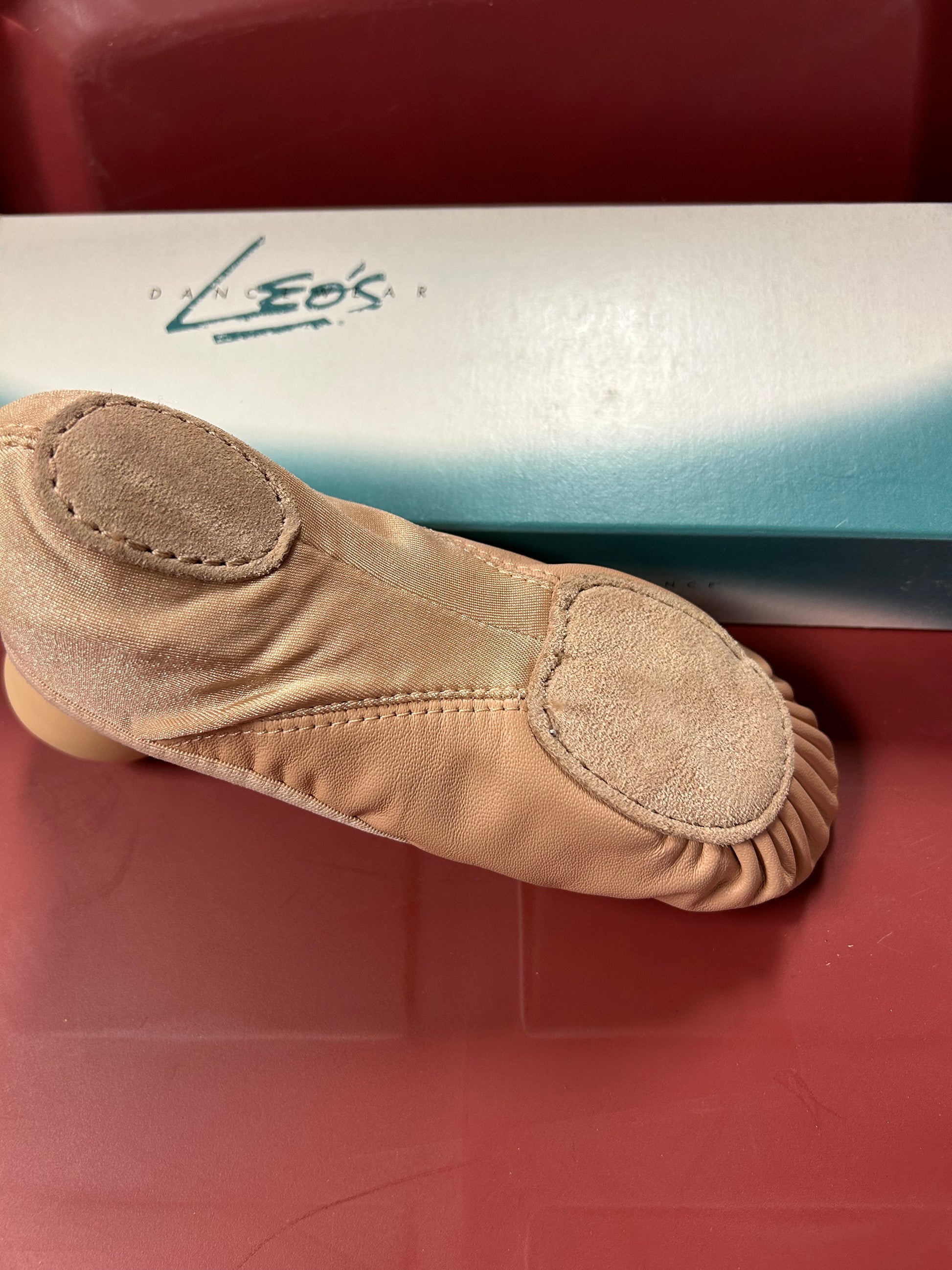 Leo 035  Lycra Leather Ballet  Slipper - MISS LESTER'S 