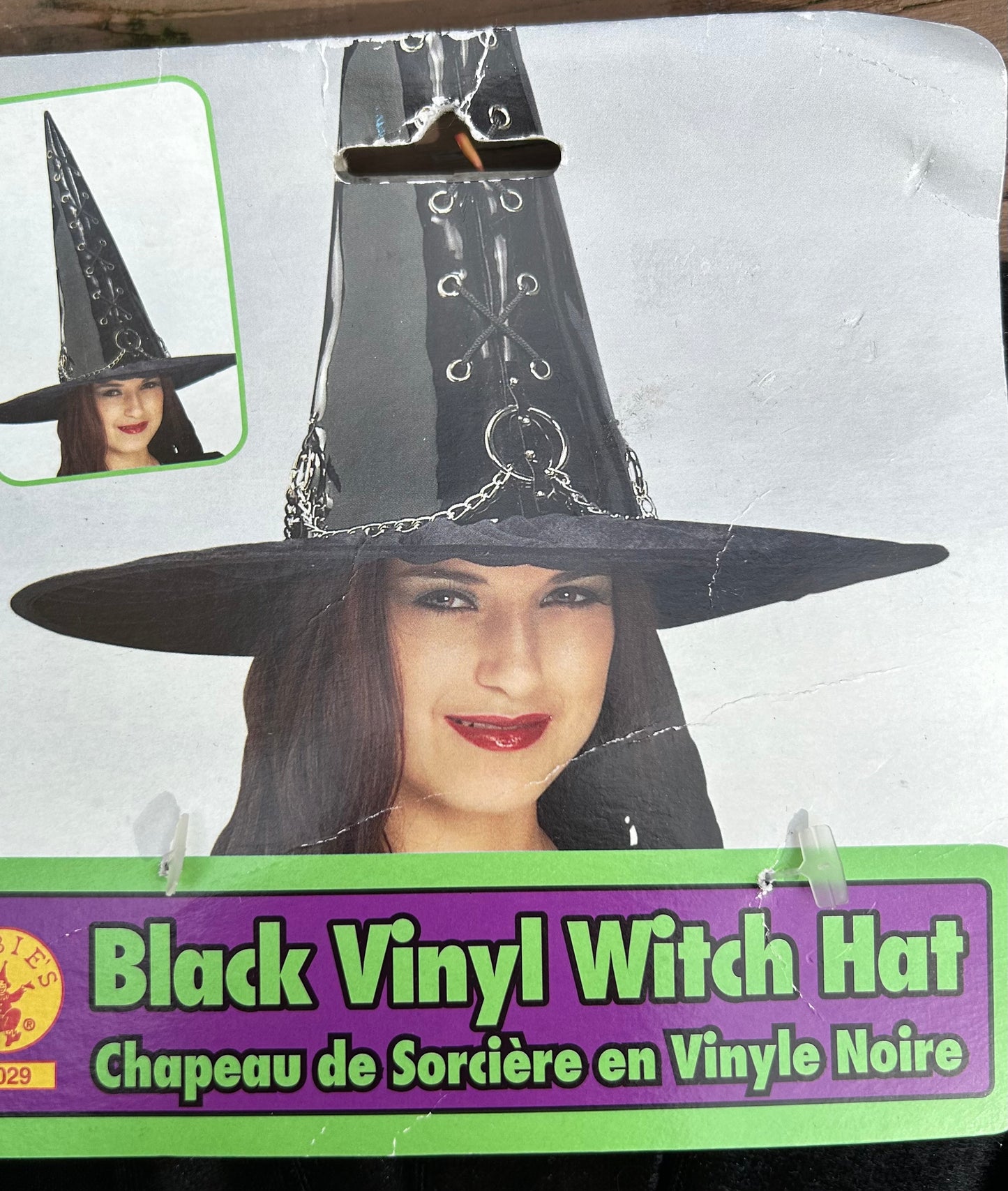 Black Vinyl Goth Witch Hat 49029