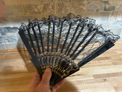 Black Lace Fan for Costuming 517 - MISS LESTER'S 