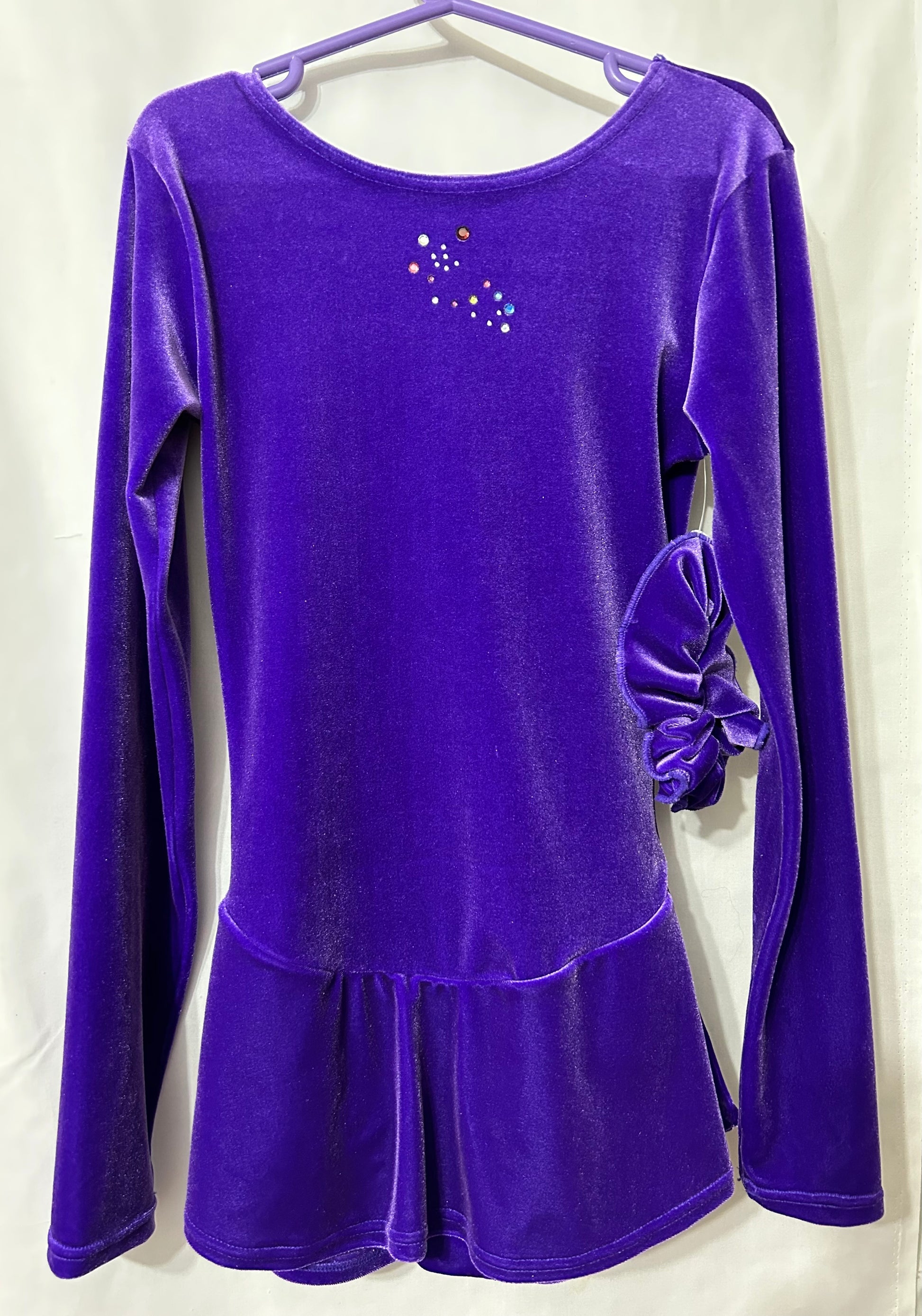 Mondor 29097 Youth 12-14 Purple Velvet Skate Dress - MISS LESTER'S 