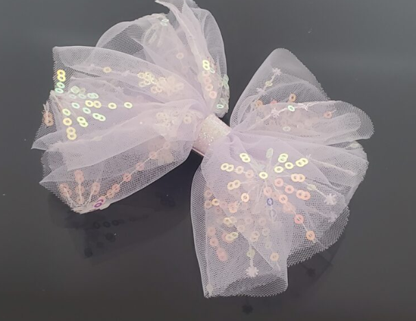 Fh2 Pastel Hair Bows With Sequins HC0005 - MISS LESTER'S 