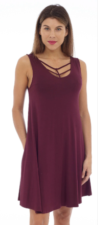 Sleeveless Dress with Braid Details Style CL-7042 - MISS LESTER'S 