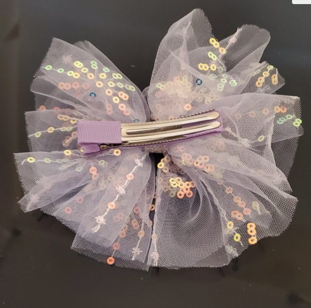 Fh2 Pastel Hair Bows With Sequins HC0005 - MISS LESTER'S 