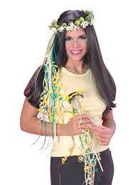 70's Flower Child  Head Piece and Wand for Adults  1770 - MISS LESTER'S 