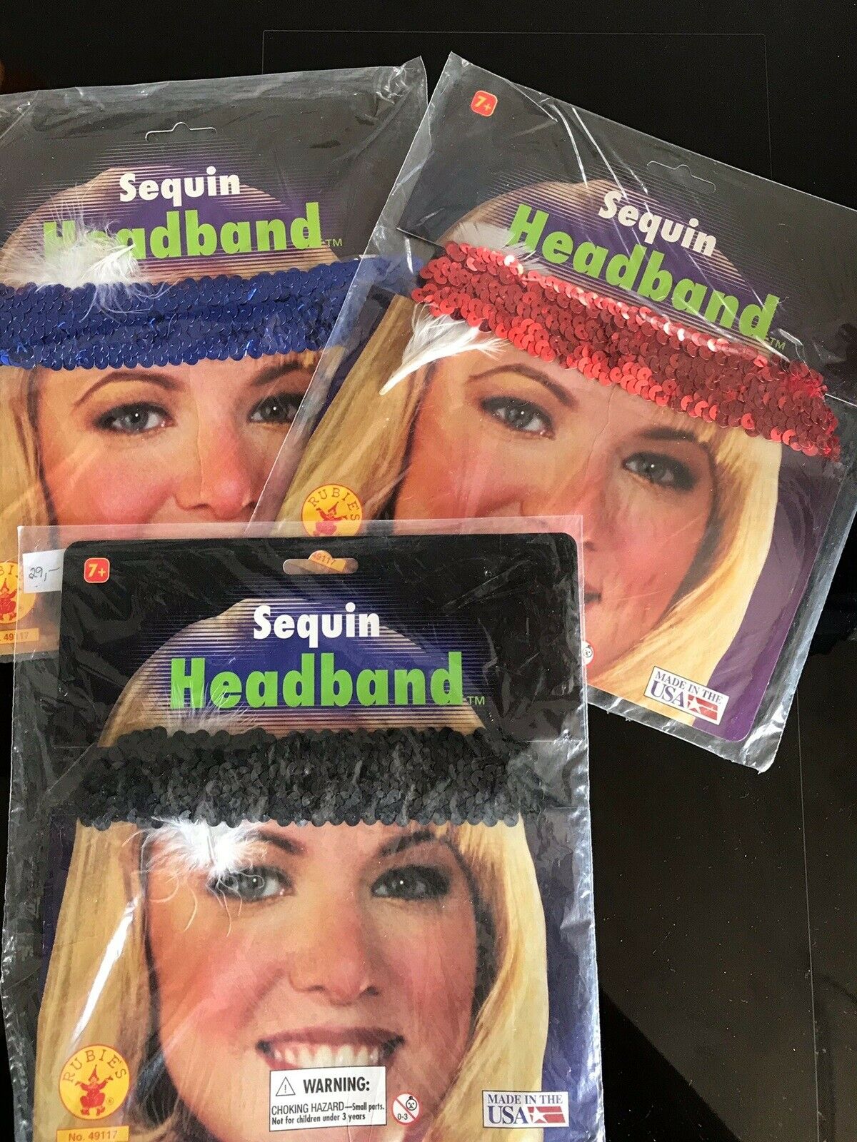 Sequin Headbands with Feather for Flapper Costume 49117 - MISS LESTER'S 