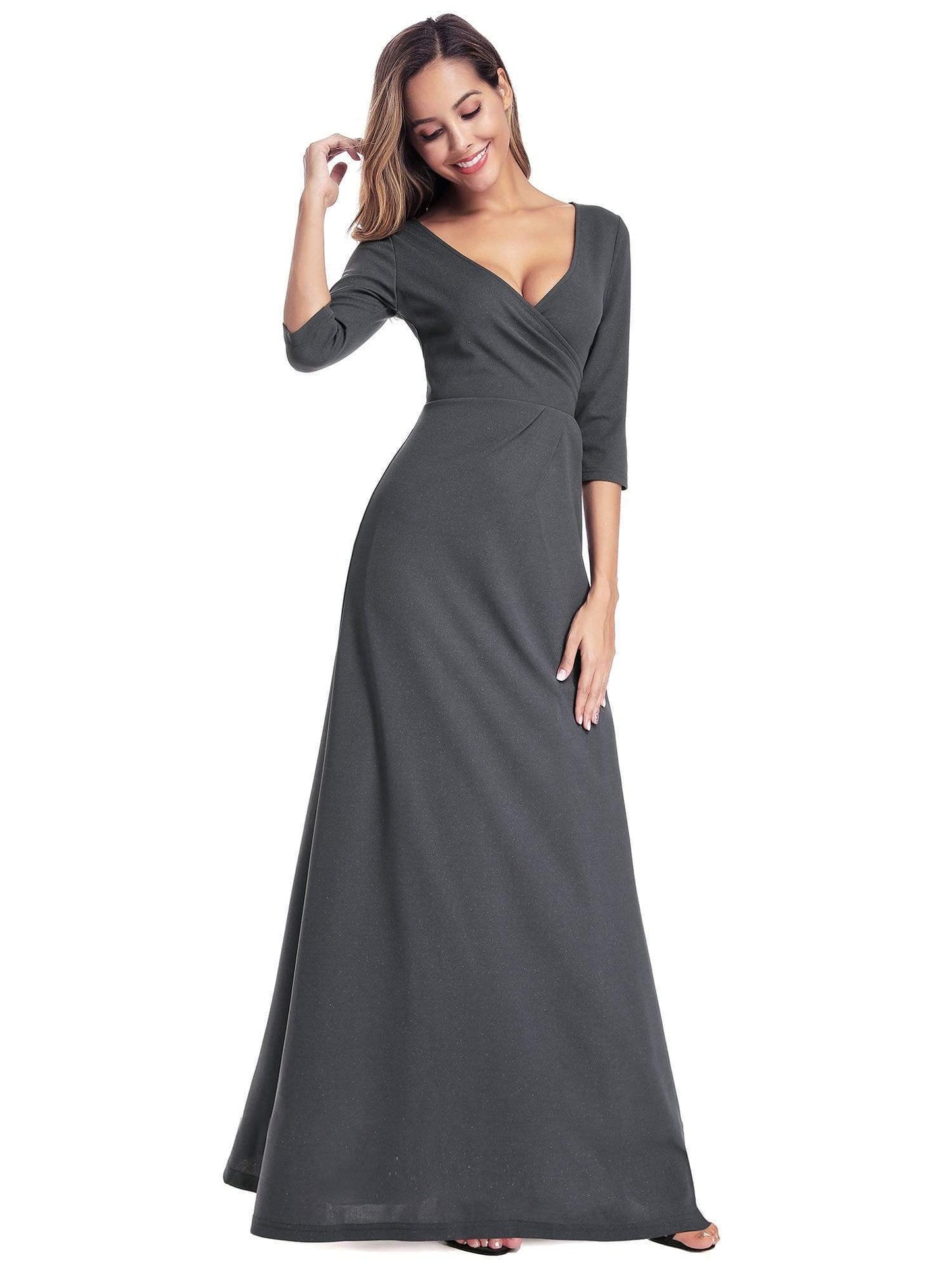 Women's V-Neck Wrap Long Dress Size 6 Style 35009