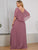 Long Flutter Sleeve Chiffon Dress Size 20 Style 05490