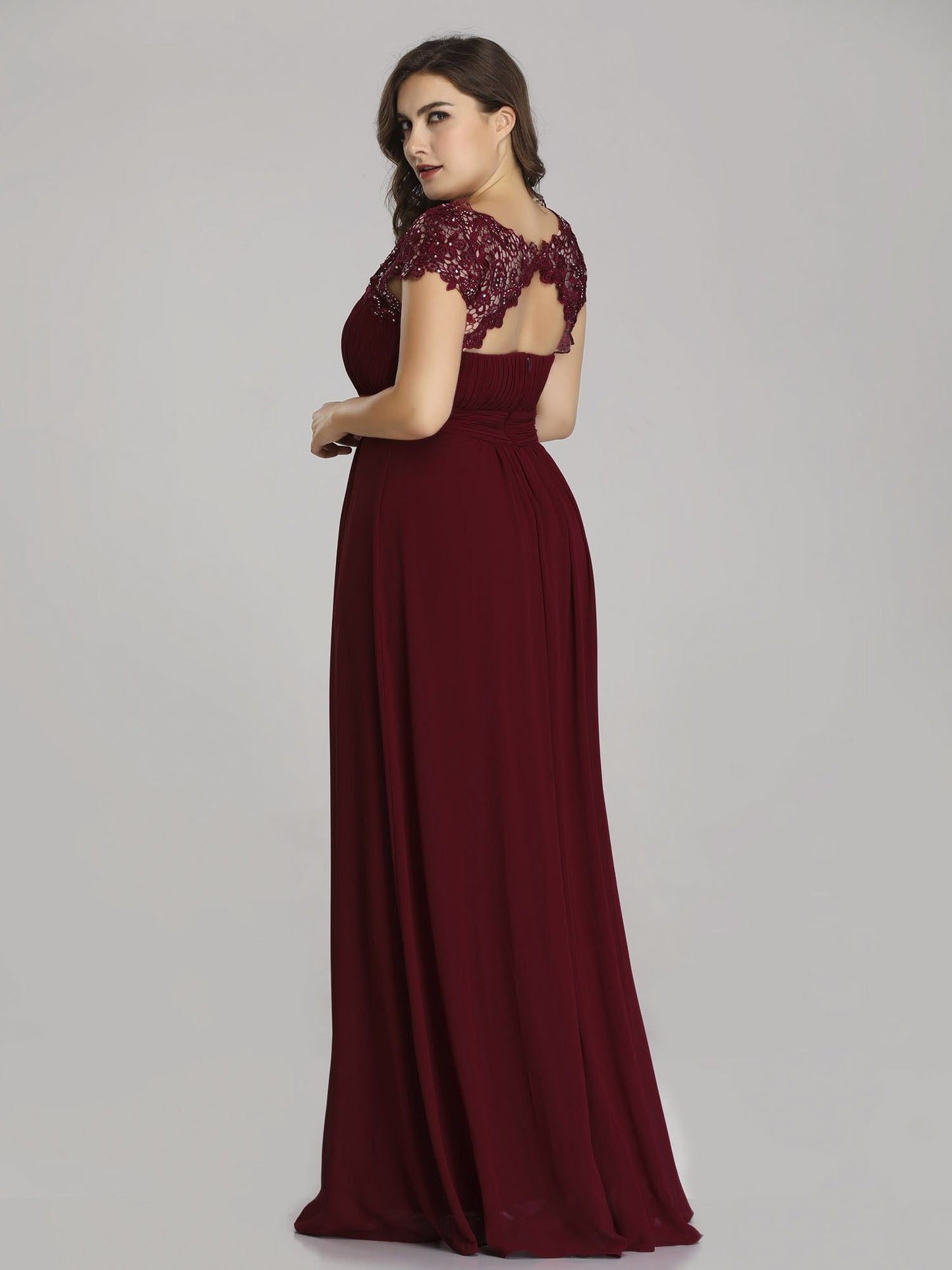 Maxi Long Lace Cap Sleeve Dress Size 20 Style 93099