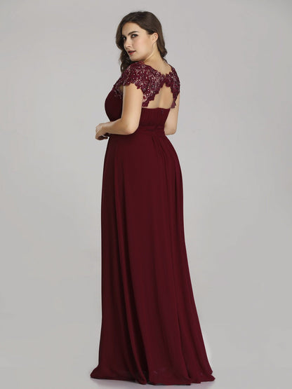 Maxi Long Lace Cap Sleeve Dress Size 20 Style 93099