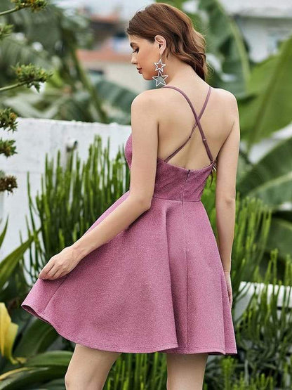 Short Shimmer Grad Dress Size L  Style 12503 - MISS LESTER'S 