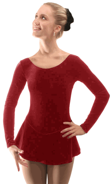 Mondor  2832 Youth 8-10 Ruby Velvet Skate Dress - MISS LESTER'S 