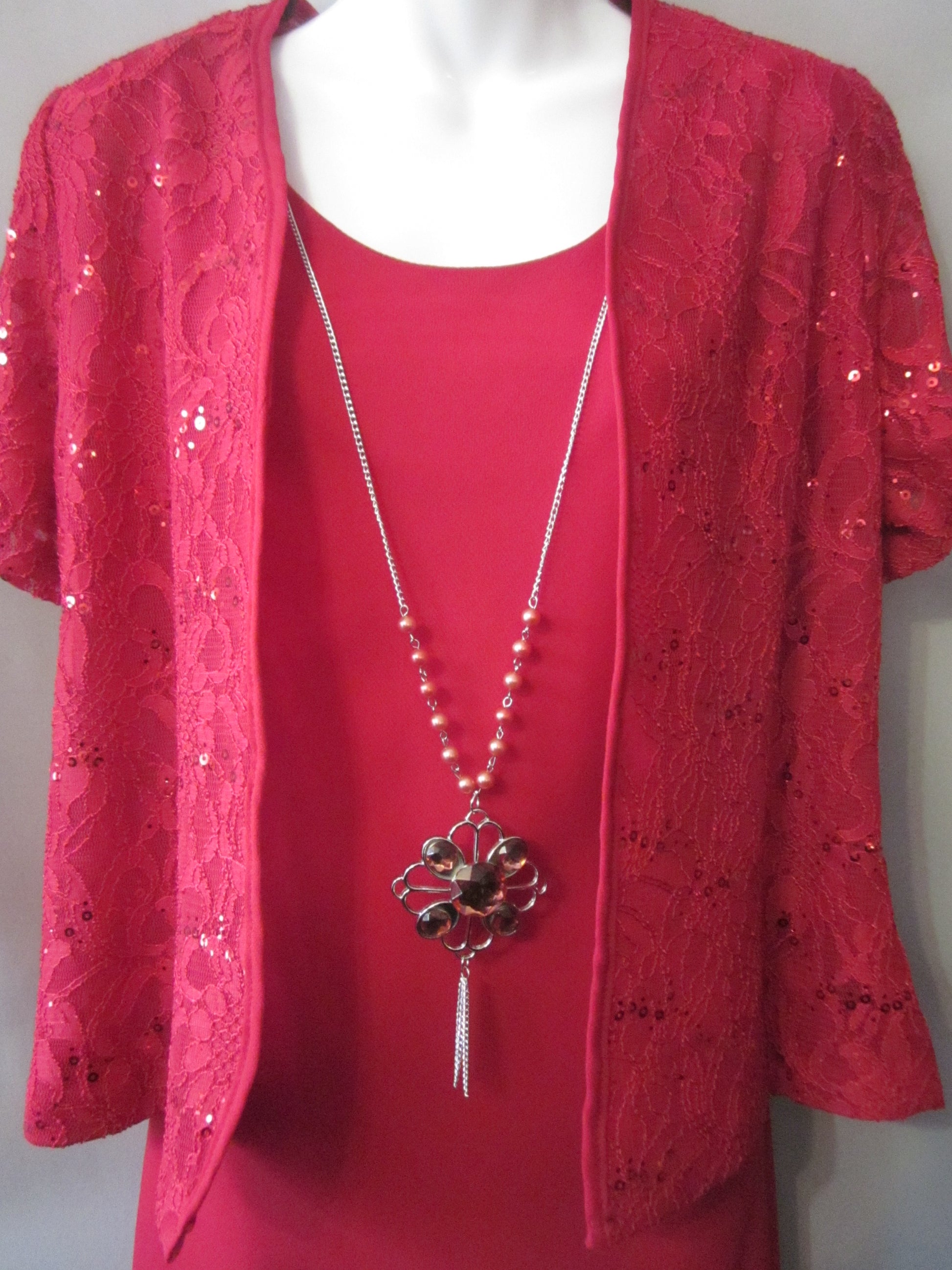Short Dress With Jacket Size Large Style 3553 - MISS LESTER'S 
