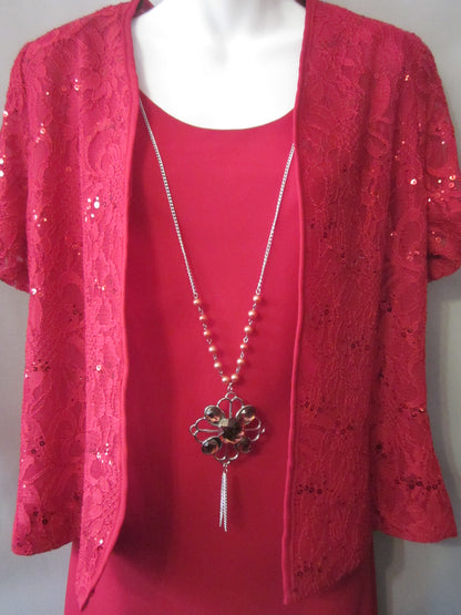 Short Dress With Jacket Size Large Style 3553 - MISS LESTER'S 