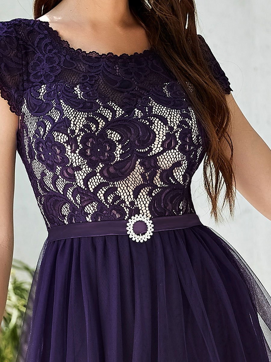 Long Tulle Lace Dress Size 8 Style 50900 - MISS LESTER'S 