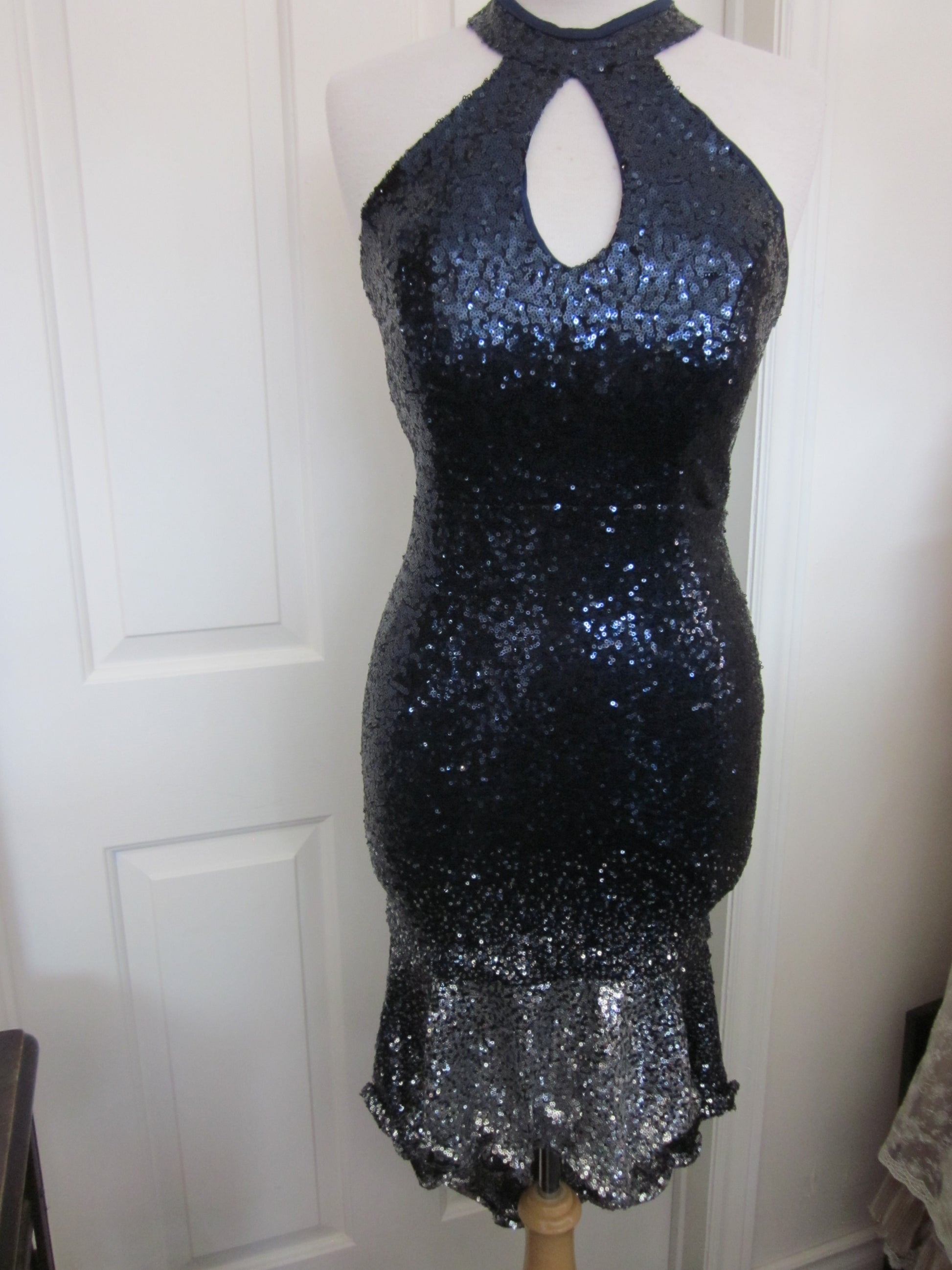 Hi/Low Sequins Dress Size 10 Style 661 - MISS LESTER'S 