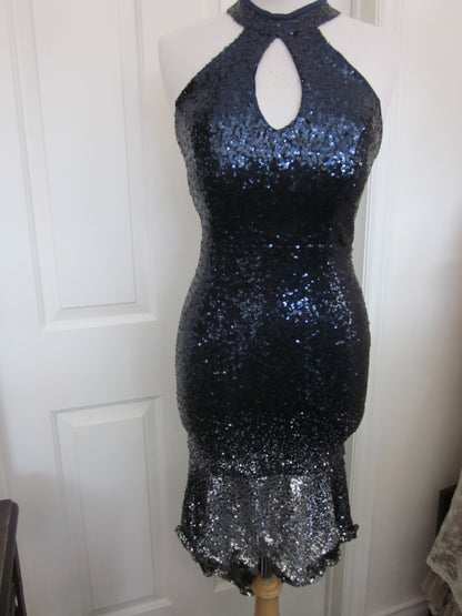 Hi/Low Sequins Dress Size 10 Style 661 - MISS LESTER'S 