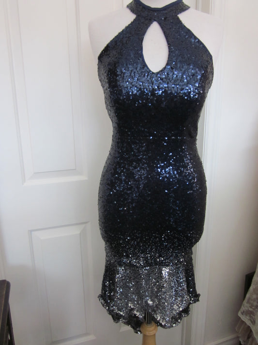 Hi/Low Sequins Dress Size 10 Style 661 - MISS LESTER'S 