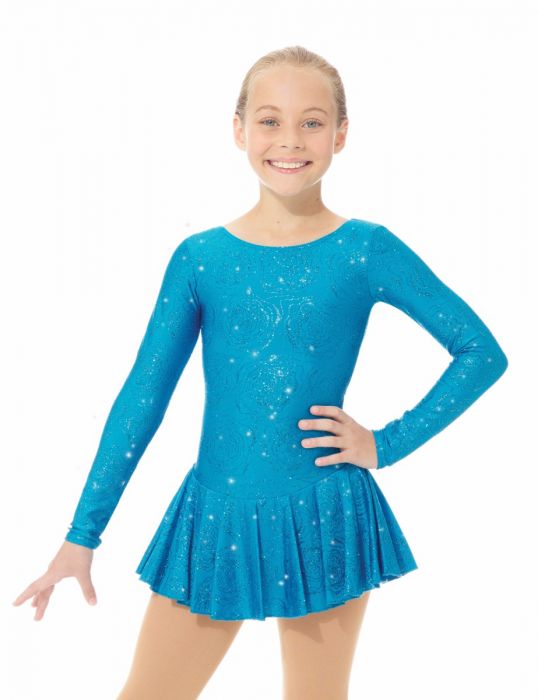 Mondor 666  Blue Peony Shimmer Skate Dress - MISS LESTER'S 