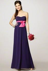 Strapless Chiffon and Satin Long Gown Size 12 Style 7285L - MISS LESTER'S 